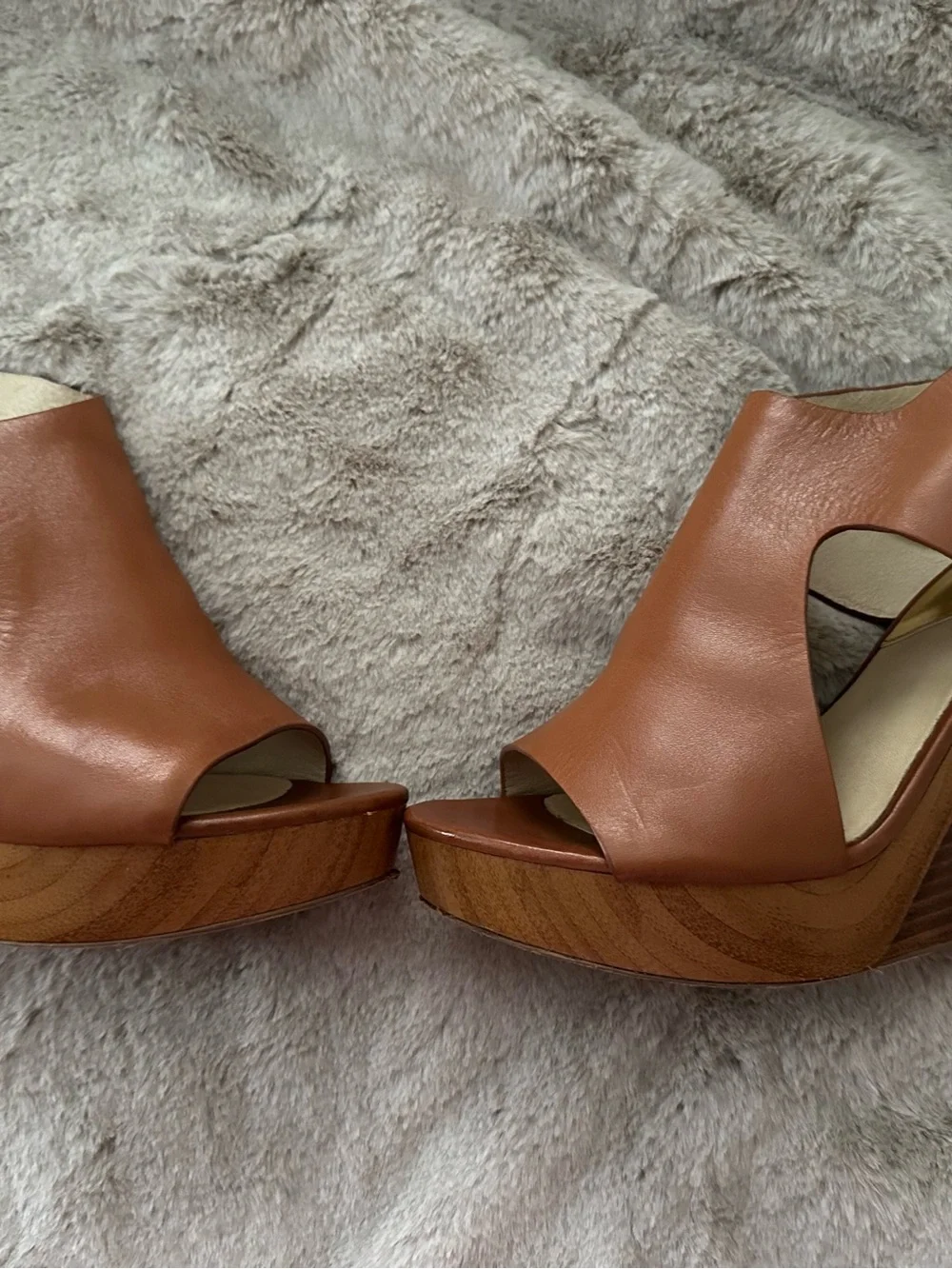 Michael Kors Josephine Wedge Sandal with Gold Buckle